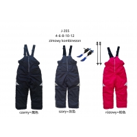 Spodnie śniegowce dziewczęce     J-355  Roz  4-12  Mix kolor  